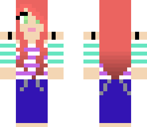pretty girl with jeans and striped top