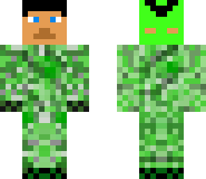 steve in a creeper suit