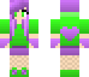 green and purple girl