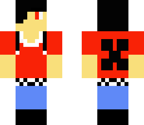 creeper tee boy red and black