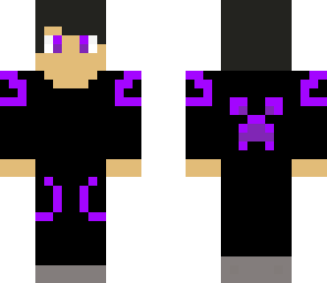 creeper hoodie boy purple