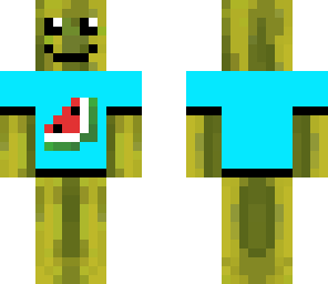 melon face with blue shirt