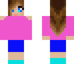 girl in blue shorts