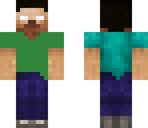 herobrian with green shrirt