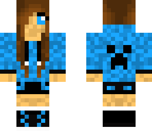 blue creeper hoodie girl