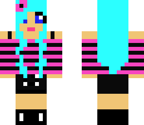 blue haired sweater girl