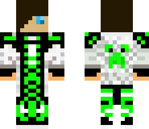 white and green creeper hoodie without  hood fixed