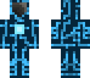 blue cyborg soldier