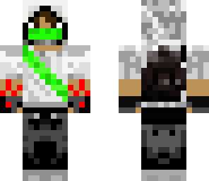 green parcore ninja with blood