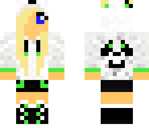 neon gren panda girl