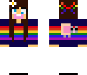crazy girl with cute mini nyan cat sweater