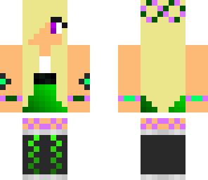 green dress with blonde hair