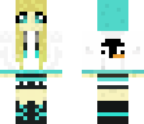 penguin girl turquoise