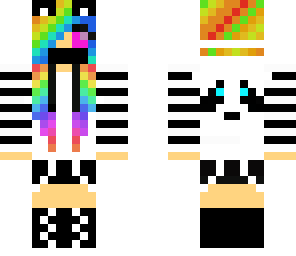 rainbow panda with hood and mask