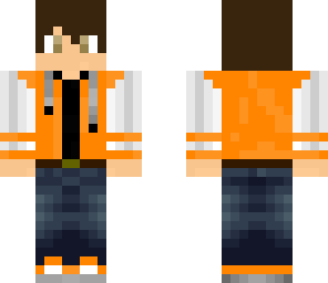 boy with orange jacket