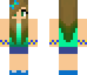 fading teal girl with cool hair