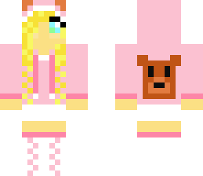 pink hoodie with bear