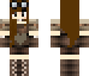 dark brown haired steam punk girl
