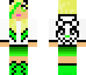 lime green panda girl