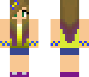 fading yellow with purple fading hair girl skin