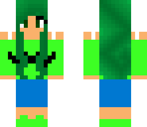 green moustache girl