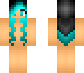 black to teal gradient hair base
