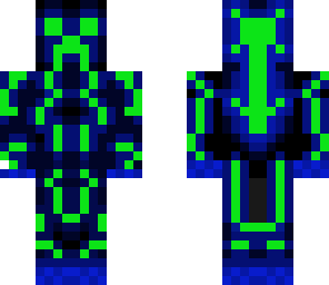 neon green and blue creeper