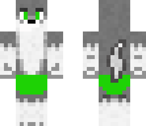 baby wolf with green diaper