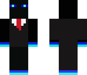 blue enderman in a suit