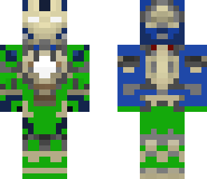 green and blue iron man