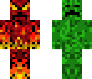 fire and green creeper