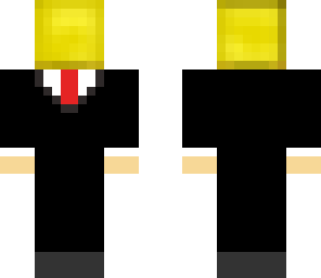gold block with a suit no glasses