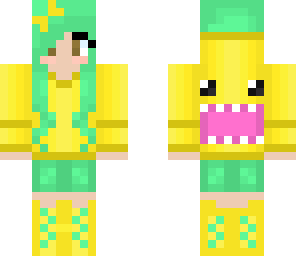 cute green and yellow domo girl