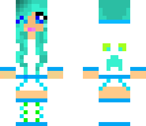 shorts and a little hair fix blue creeper girl