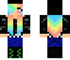 emo girl with rainbow hair edit