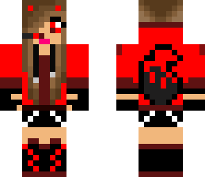 red gamer wolf girl