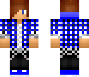 blue checked man