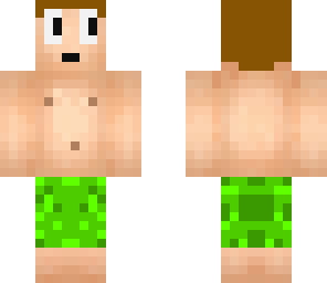 green shirtless guy