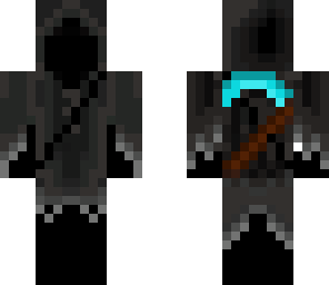 grim reaper no eyes picaxe on back