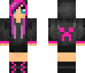 girl emo pink purpel hair