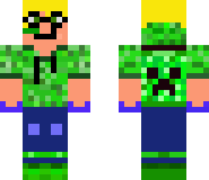 creeper gamer with glasses