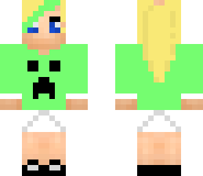 blonde creeper girl green