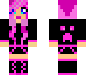 pink and black cute creeper sweater girl