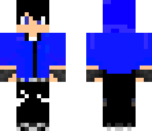 hooded blue jacket