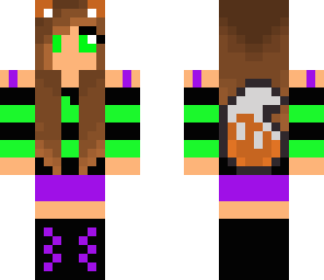purple green wolf girl