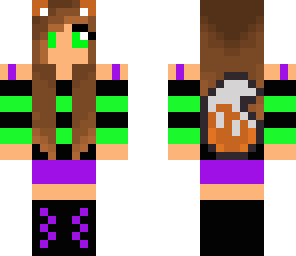 purple green wolf girl