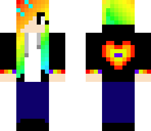 rainbow hoodie girl