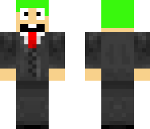green hair suit