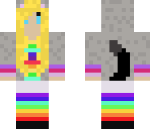 rainbow kitty with black tail