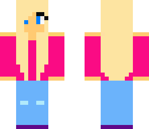 blonde girl with pink shirt